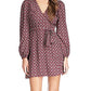 Womens Printed Mini Wrap Dress