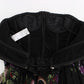 Dolce & Gabbana Black Key Print Silk Crystal Brooch Dress