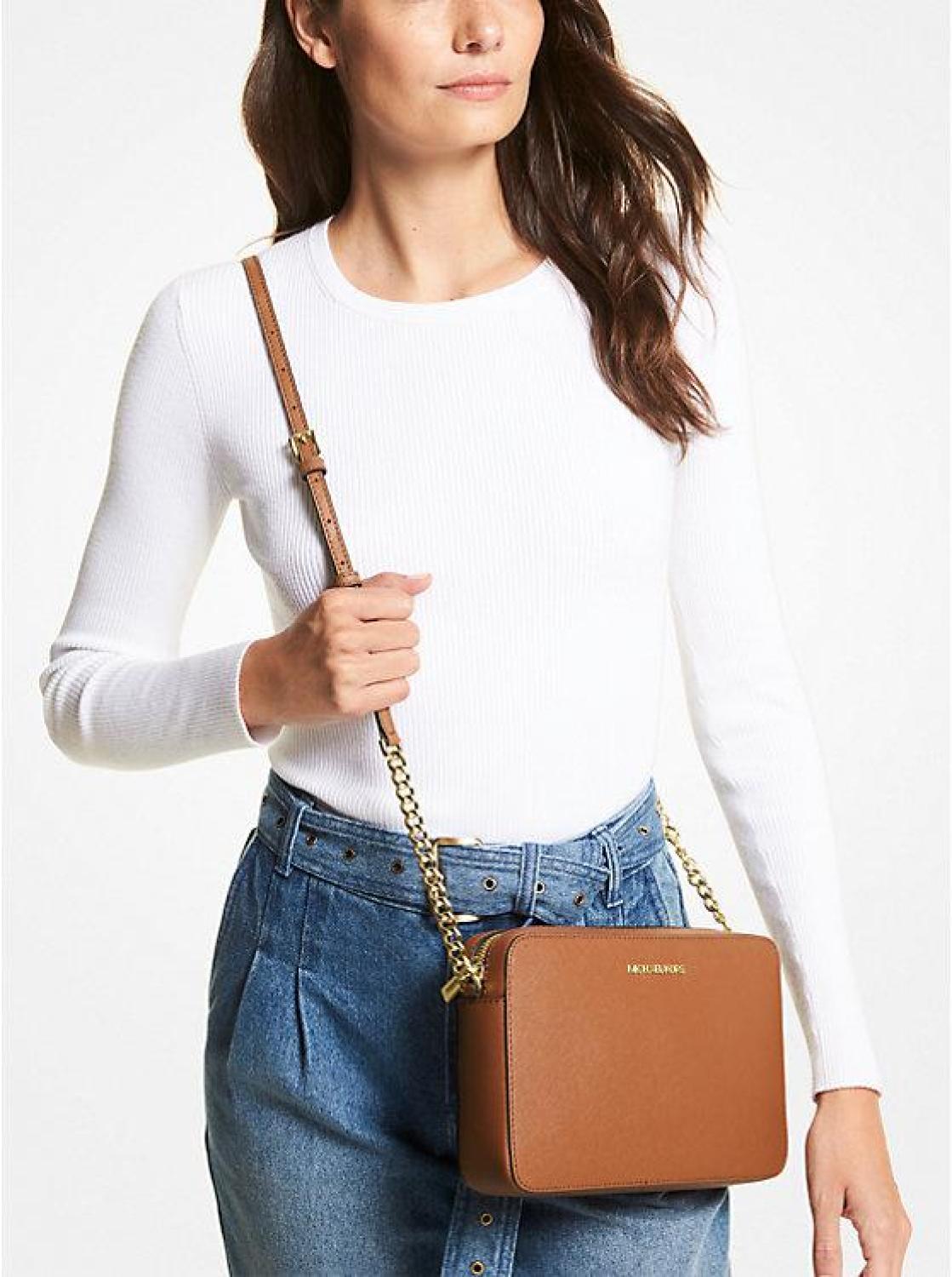 Jet Set Large Saffiano Leather Crossbody Bag