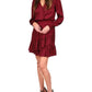 Womens Plunge Neck Midi Cocktail and Party Dress