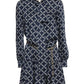 Michael Michael Kors Empire Logo Satin Tie-Front Dress