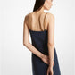 Embellished Crepe Slip Dress