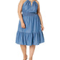 Plus Size Halter Neck Midi Dress