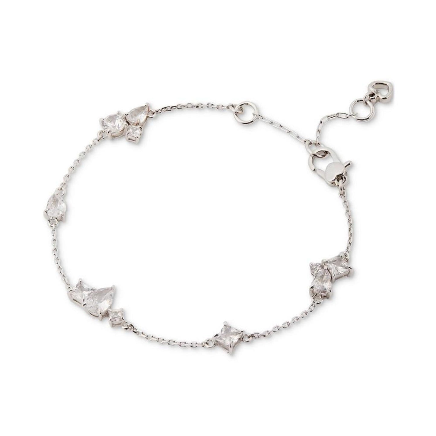 Silver-Tone Crystal Scatter Link Bracelet