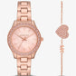 Liliane Pavé Rose Gold-Tone Watch and Bracelet Gift Set