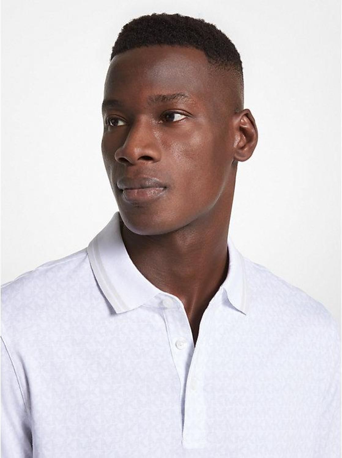 Greenwich Logo Print Cotton Jersey Polo Shirt