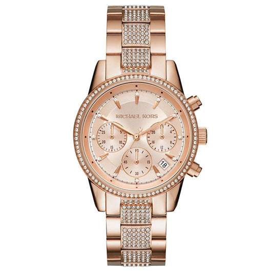 Women's Chronograph Ritz Rose Gold-Tone Stainless Steel Bracelet Watch