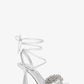 Lucia Embellished Metallic Leather Sandal