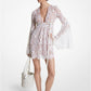 Floral Lace Flare-Sleeve Empire Dress