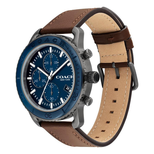 Men's Cruiser Brown Leather Strap Watch, 44mm
