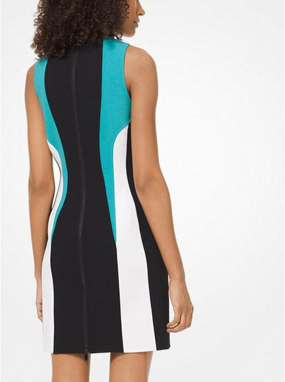Color-Block Stretch-Bouclé Dress