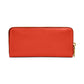 Smooth Leather Slim Accordion Zip-Around Wallet