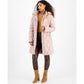 Women's Belted Faux-Fur-Trimmed Hooded Puffer Coat