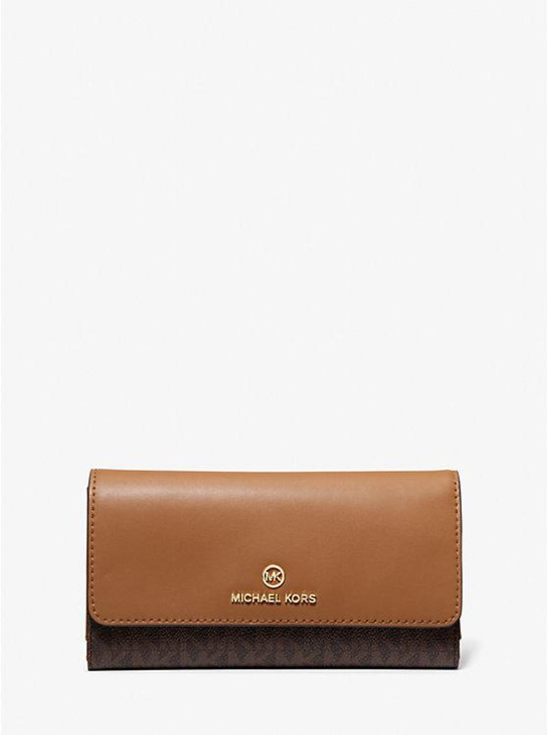 Large Logo and Leather Tri-Fold Wallet