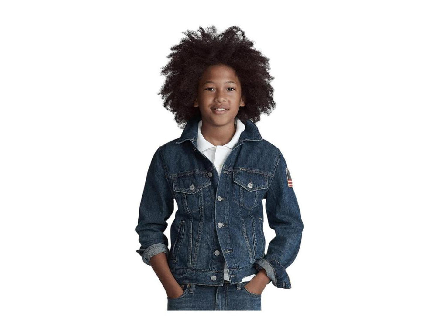 Cotton Denim Trucker Jacket (Big Kids)