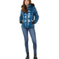 Short Puffer with Faux Fur Trim Hood Jacket M425739QZ