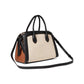 Knott Color-Blocked Pebbled Leather Medium Zip Top Satchel