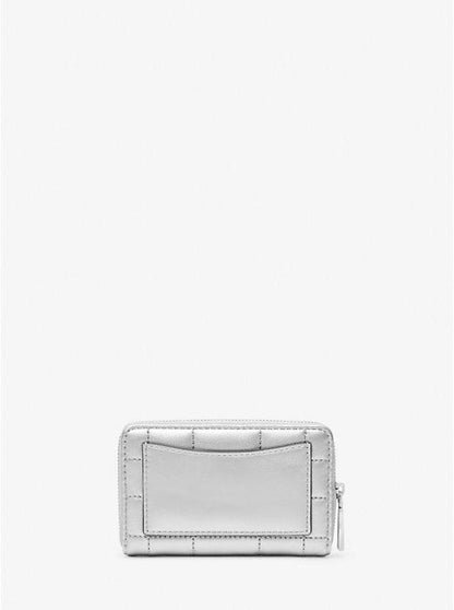Small Metallic Quilted Leather Wallet