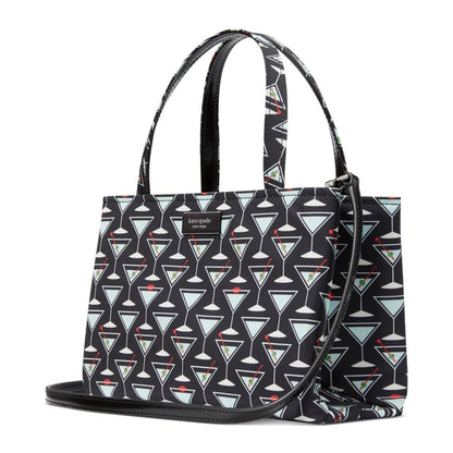 Sam Icon Martini Printed Fabric Small Tote