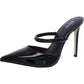Womens Patent Pointed Toe Mules