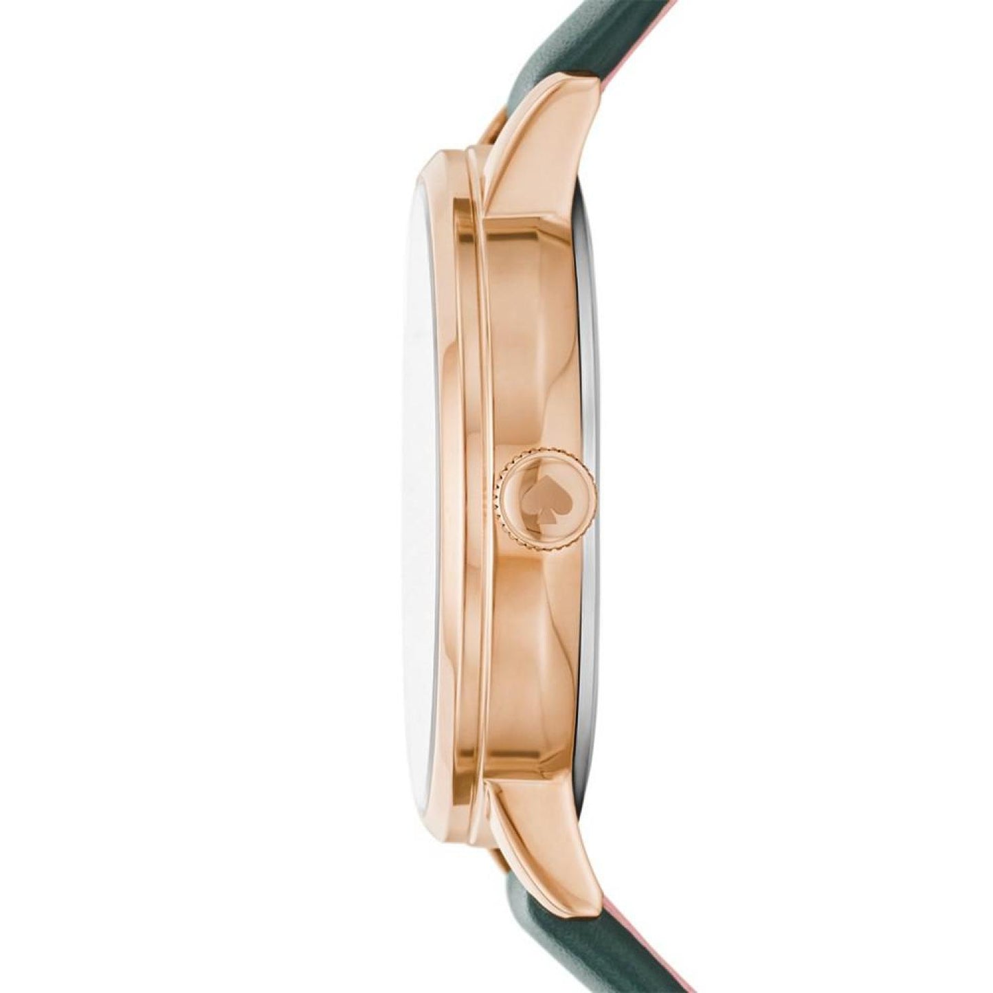 Women's Metro Three-Hand Green Leather Strap Watch, 34mm