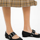 Maude Calf Leather Pointed-Toe Mary Jane Flat