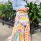 Fish Midi Tiered Skirt In Fun Art Print