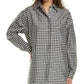 Michael Kors Gingham Taffeta Dolman Silk Top