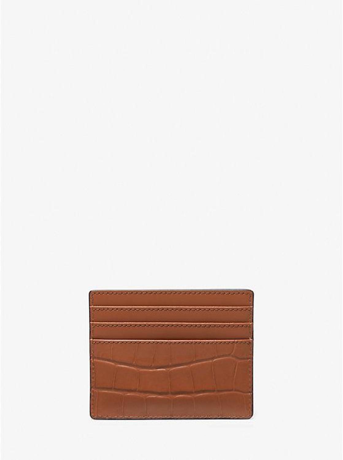 Hudson Crocodile Embossed Leather Card Case