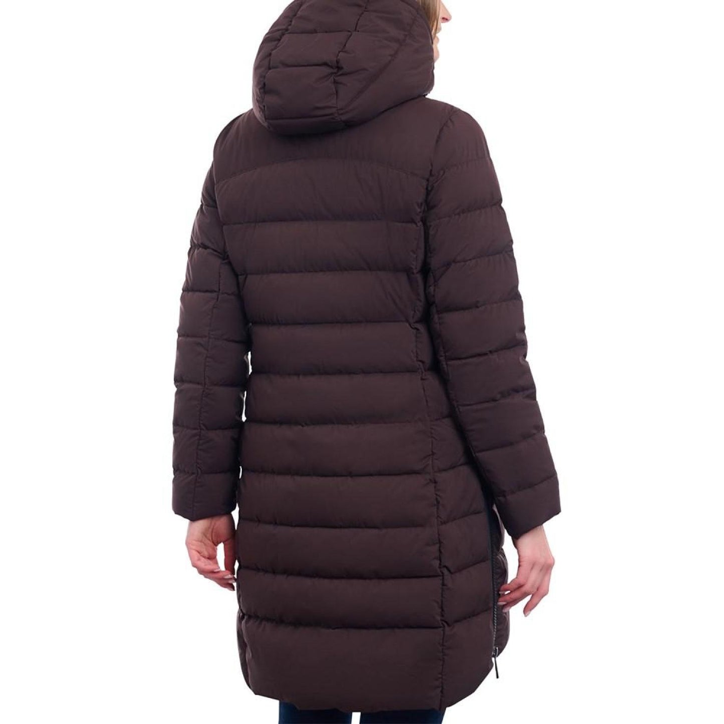Women's Hooded Faux-Leather-Trim Puffer Coat, Created for Macy's