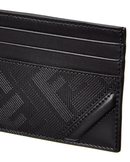 FENDI Shadow Diagonal Leather Card Holder