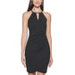 Keyhole Scuba Crepe Sheath Dress