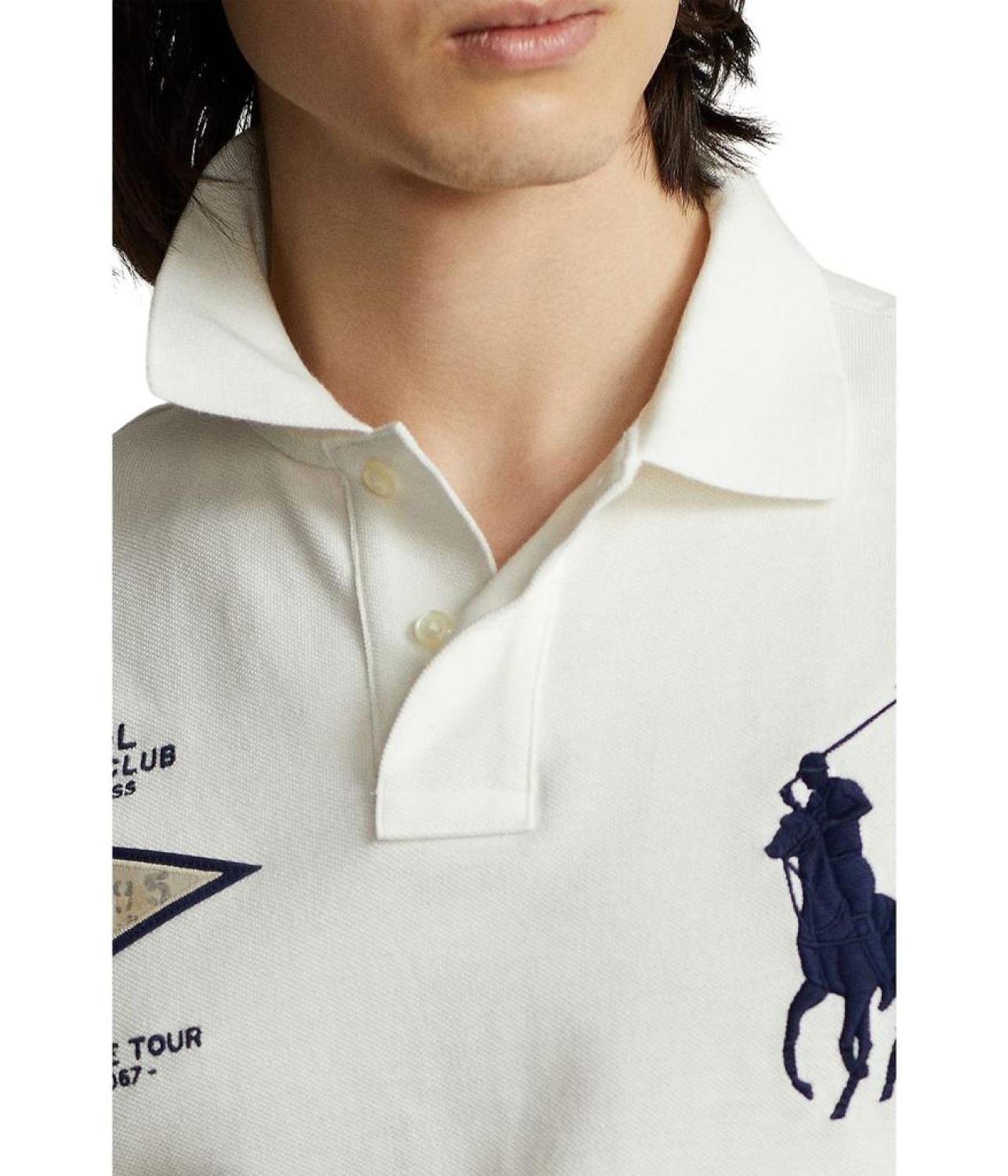 Custom Slim Fit Big Pony Mesh Polo Shirt
