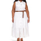 Plus Size Linen Slub Tiered Dress