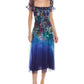 Marchesa Notte Square Neck Midi Dress