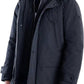 Heavyweight Down Hooded With Bib Snorkel Parka Coat In Navy