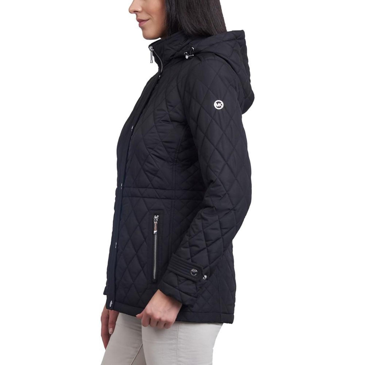 Women's Petite Quilted Hooded Anorak Coat
