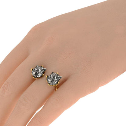 Gucci Le Marche Des Merveilles 18K Yellow Gold and Sterling Silver, Diamond and Mother of Pearl 1.6mm Statement Ring