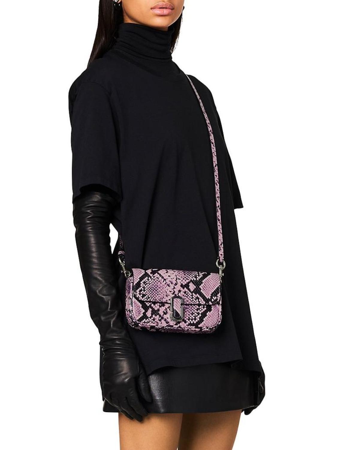 The Snake-Embossed Leather J Marc Mini Shoulder Bag