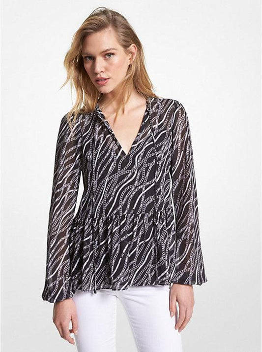 Status Print Georgette Tunic