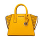 Michael Kors Avril Small Honeycomb Leather Suede Top Zip Satchel Crossbody Bag Women's yellow