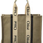 Chloe Woody Large Canvas & Leather Tote