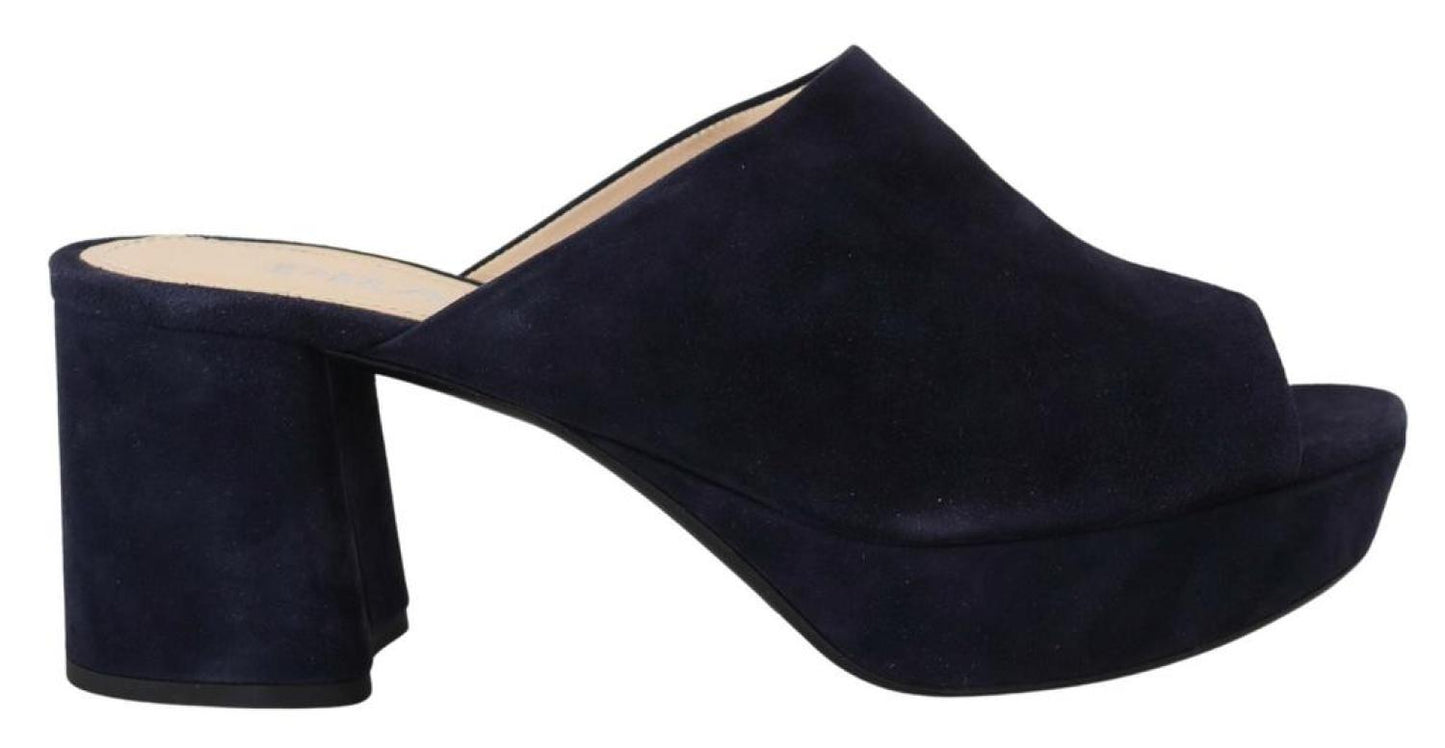 Prada Suede Camoscio Sandals Block Heels Women's Shoes