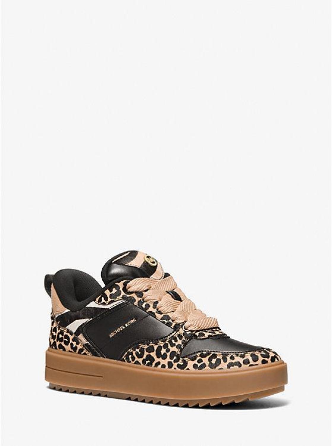 Rumi Animal Print Calf Hair Platform Sneaker