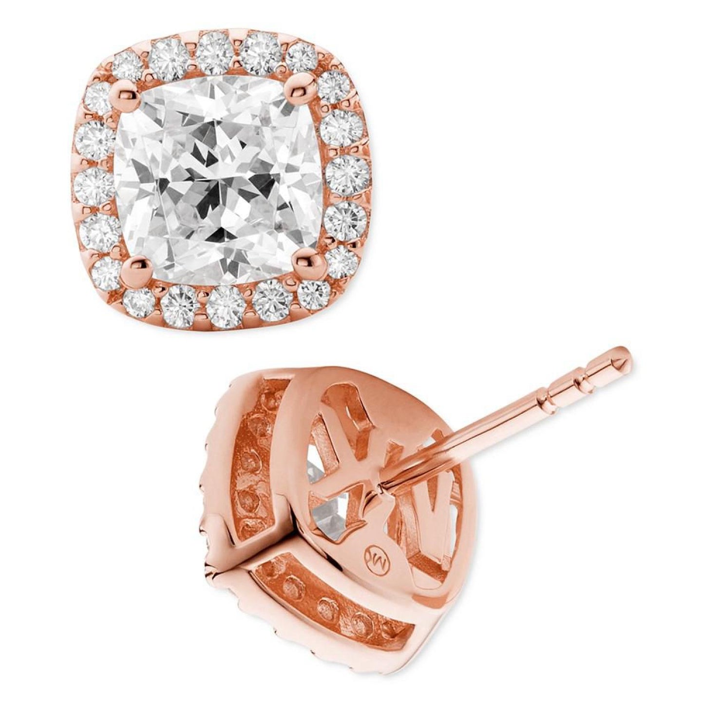 Cushion Cut Halo Stud Earrings
