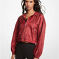 Logo Satin Ciré Cropped Windbreaker Jacket