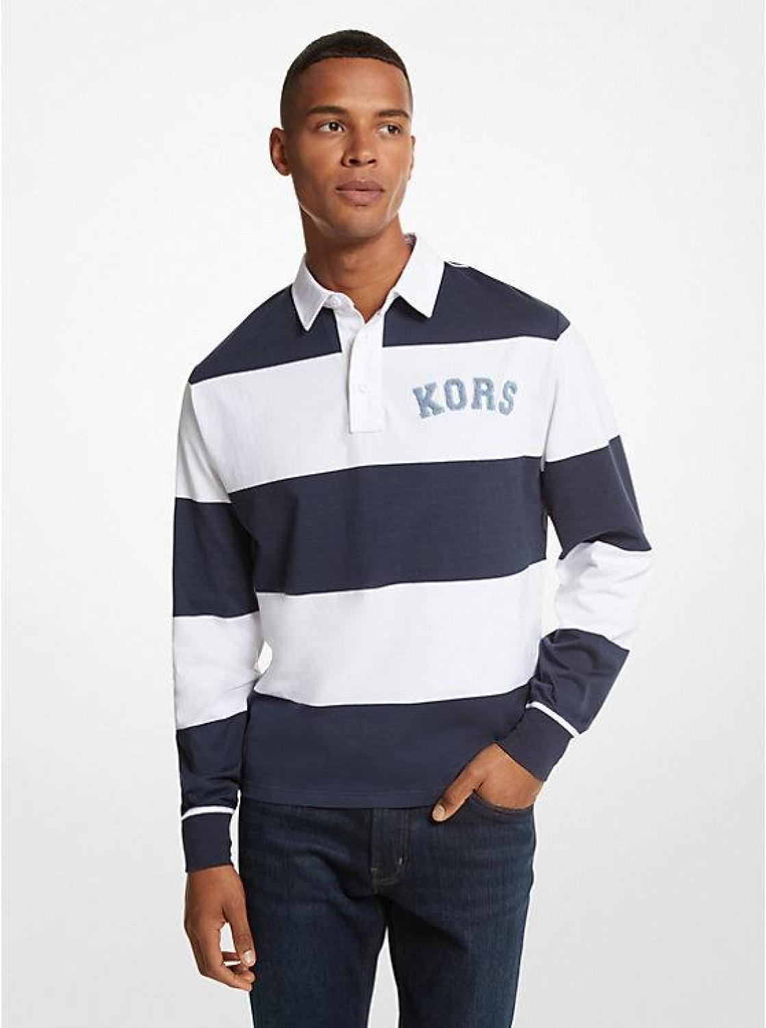 Striped Cotton Rugby Polo