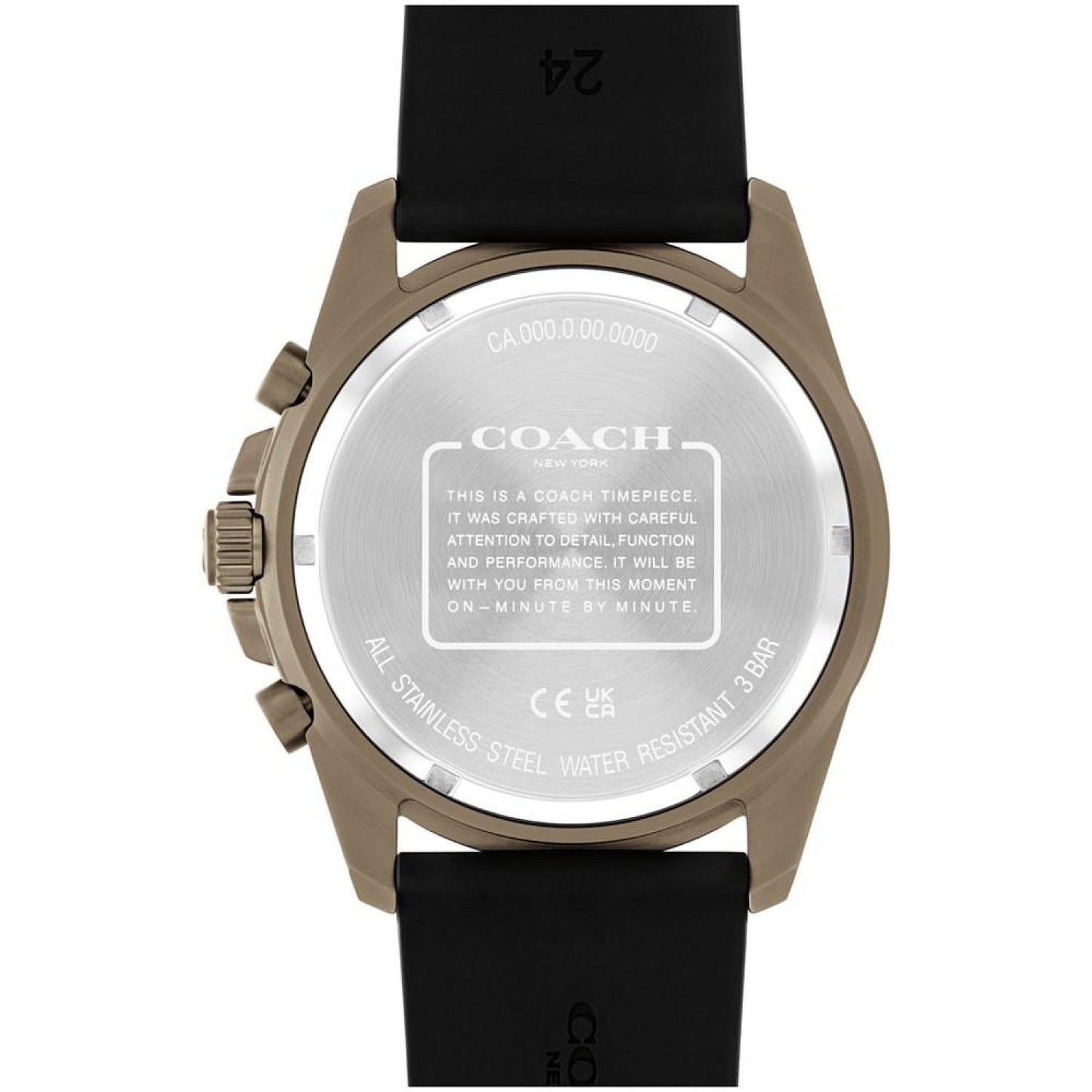 Men's Kent Black Silicone Strap Watch 44mm