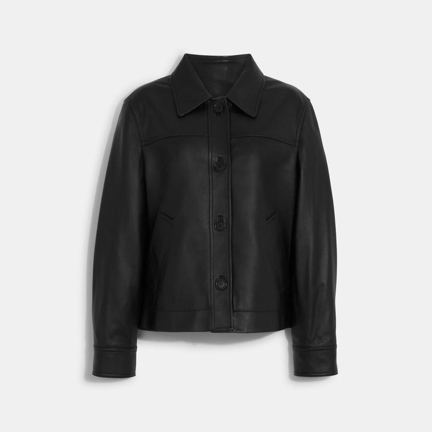 Coach Outlet Leather Shirt Jacket