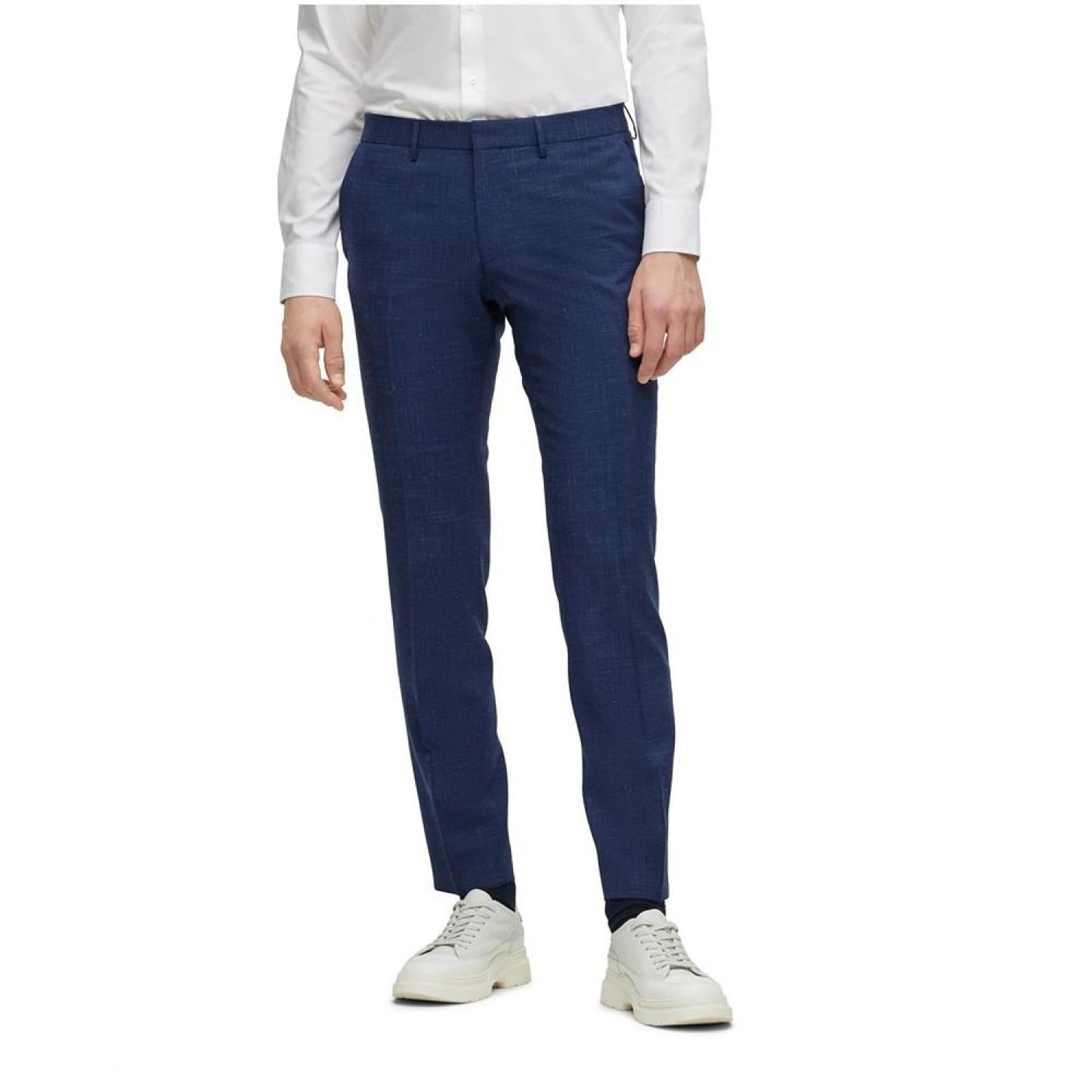 Men's Extra-Slim-Fit Patterned Wool Linen Suit, 2 Piece Set
